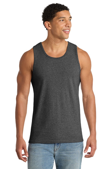 Port & Company PC54TT Mens Core Tank Top Heather Dark Grey Model Front