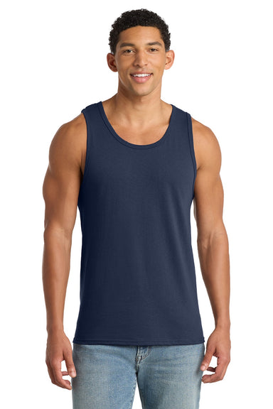 Port & Company PC54TT Mens Core Tank Top Navy Blue Model Front