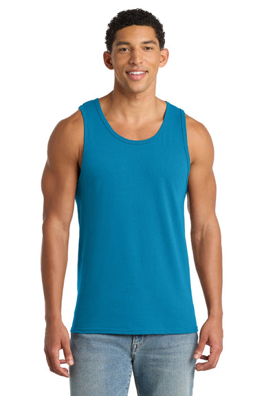 Port & Company PC54TT Mens Core Tank Top Neon Blue Model Front