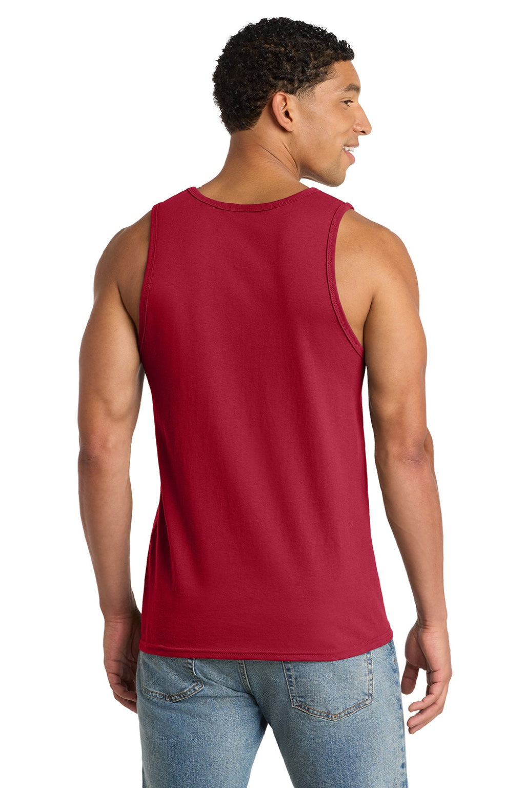 Port & Company PC54TT Mens Core Tank Top Red Model Back