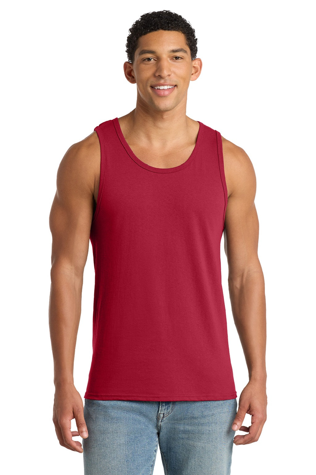 Port & Company PC54TT Mens Core Tank Top Red Model Front