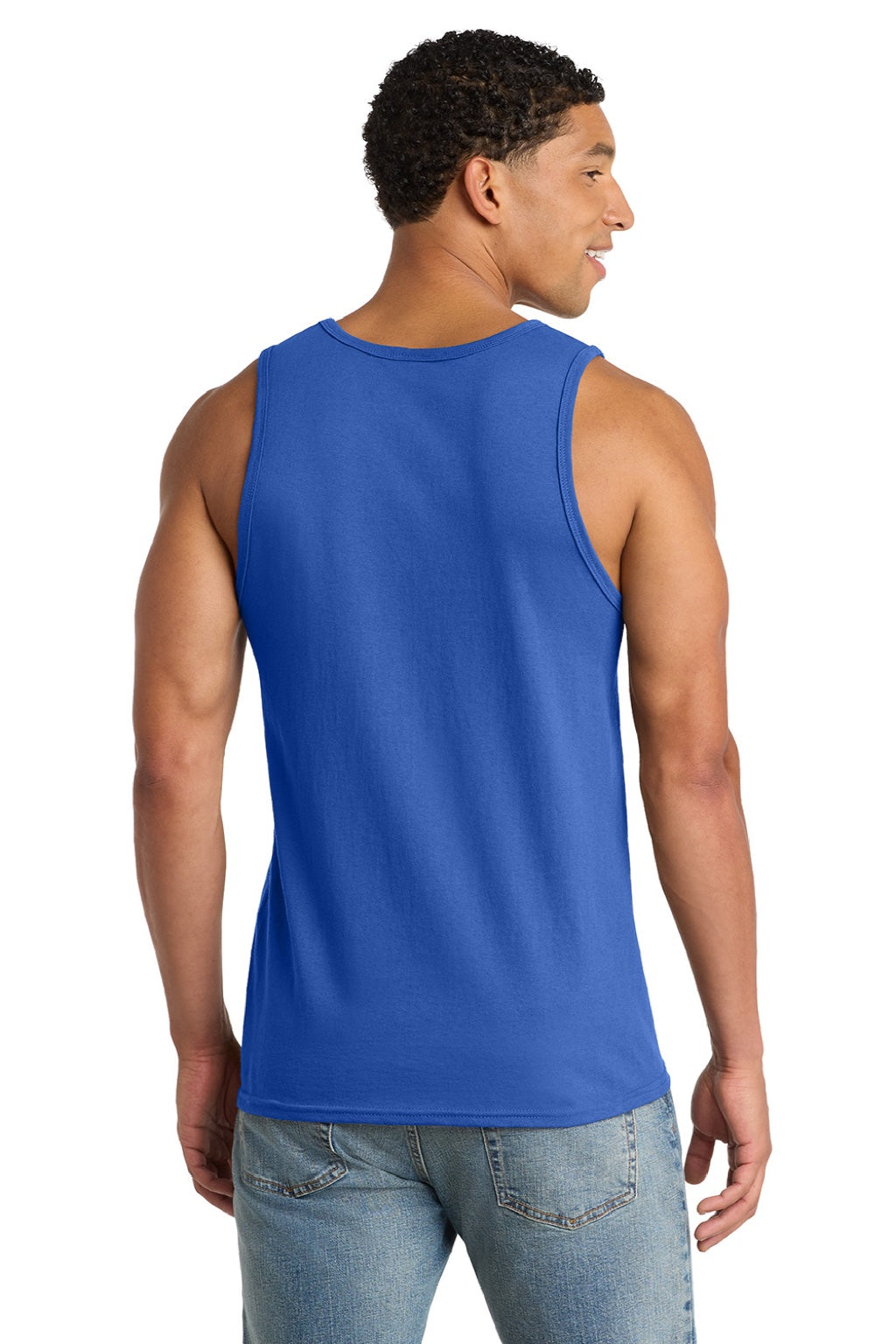 Port & Company PC54TT Mens Core Tank Top Royal Blue Model Back