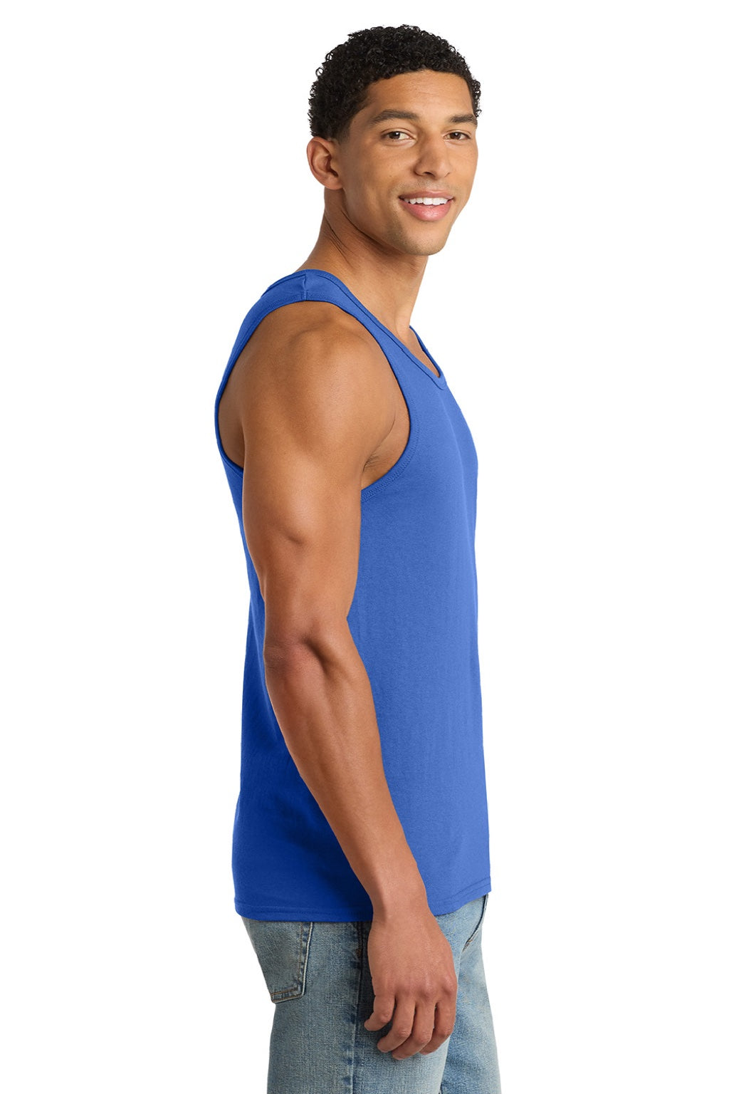 Port & Company PC54TT Mens Core Tank Top Royal Blue Model Side