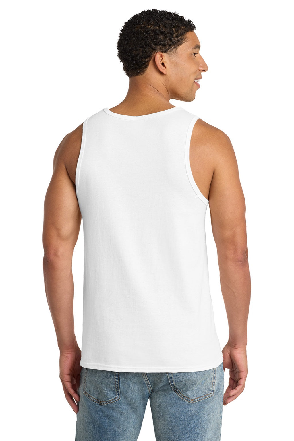 Port & Company PC54TT Mens Core Tank Top White Model Back
