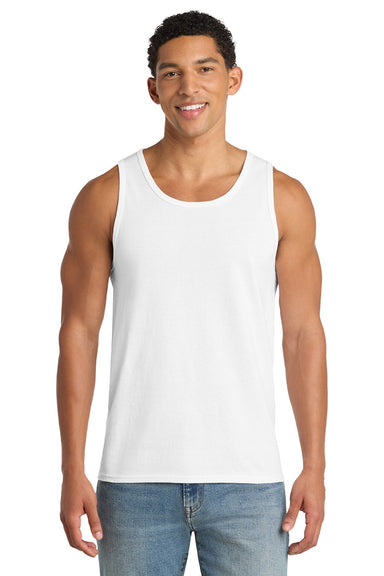 Port & Company PC54TT Mens Core Tank Top White Model Front