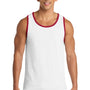 Port & Company Mens Core Tank Top - White/Red