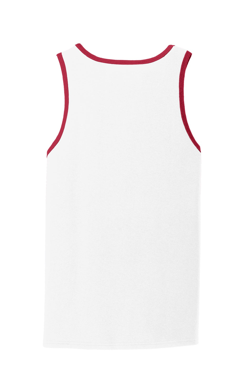 Port & Company PC54TT Mens Core Tank Top White/Red Flat Back