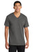 Port & Company PC54V Mens Core Short Sleeve V-Neck T-Shirt Charcoal Grey Model Front