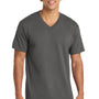 Port & Company Mens Core Short Sleeve V-Neck T-Shirt - Charcoal Grey
