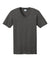 Port & Company PC54V Mens Core Short Sleeve V-Neck T-Shirt Heather Dark Grey Flat Front