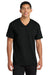 Port & Company PC54V Mens Core Short Sleeve V-Neck T-Shirt Jet Black Model Front