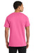 Port & Company PC54V Mens Core Short Sleeve V-Neck T-Shirt Neon Pink Model Back