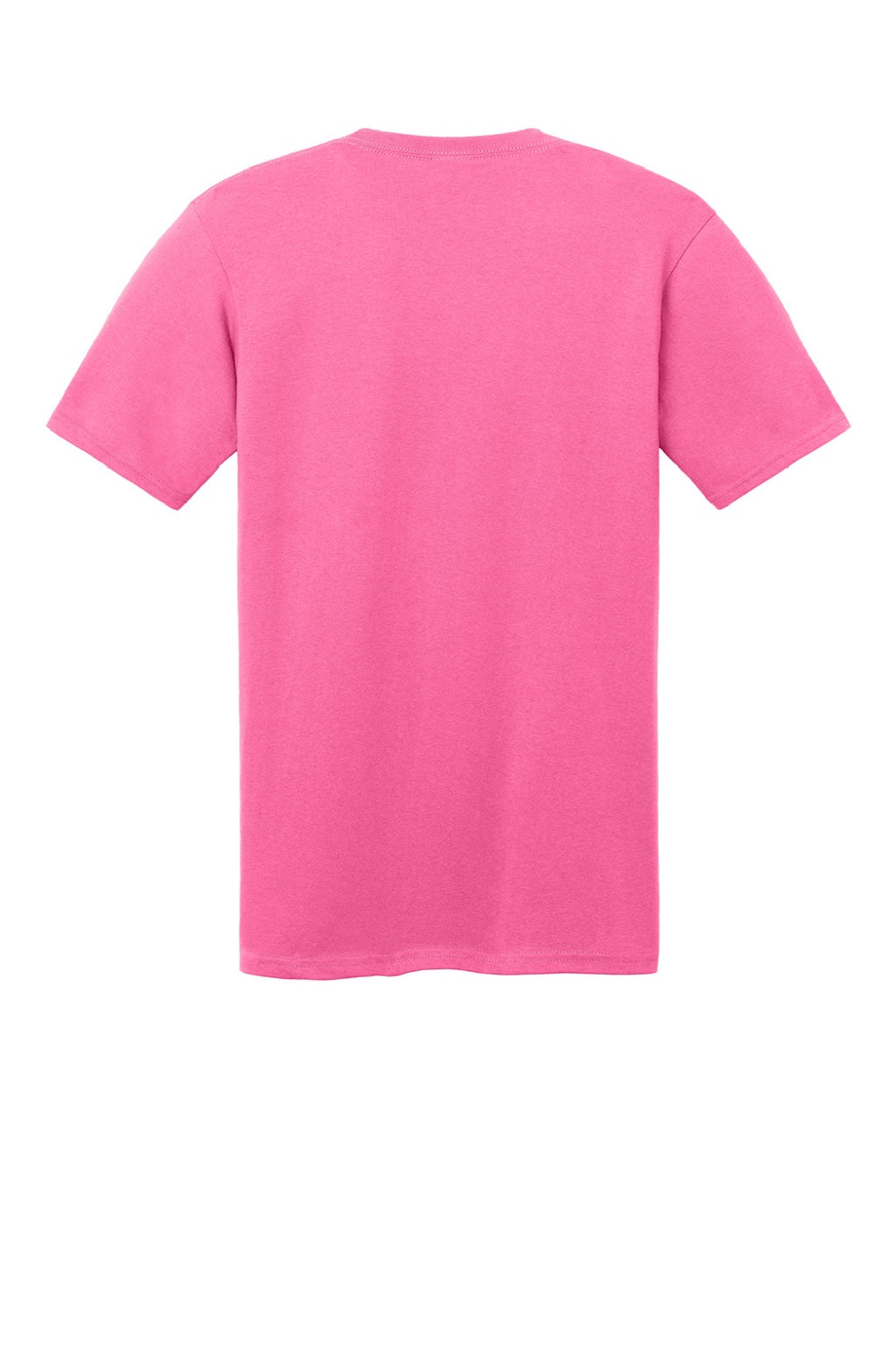Port & Company PC54V Mens Core Short Sleeve V-Neck T-Shirt Neon Pink Flat Back