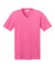 Port & Company PC54V Mens Core Short Sleeve V-Neck T-Shirt Neon Pink Flat Front