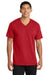 Port & Company PC54V Mens Core Short Sleeve V-Neck T-Shirt Red Model Front