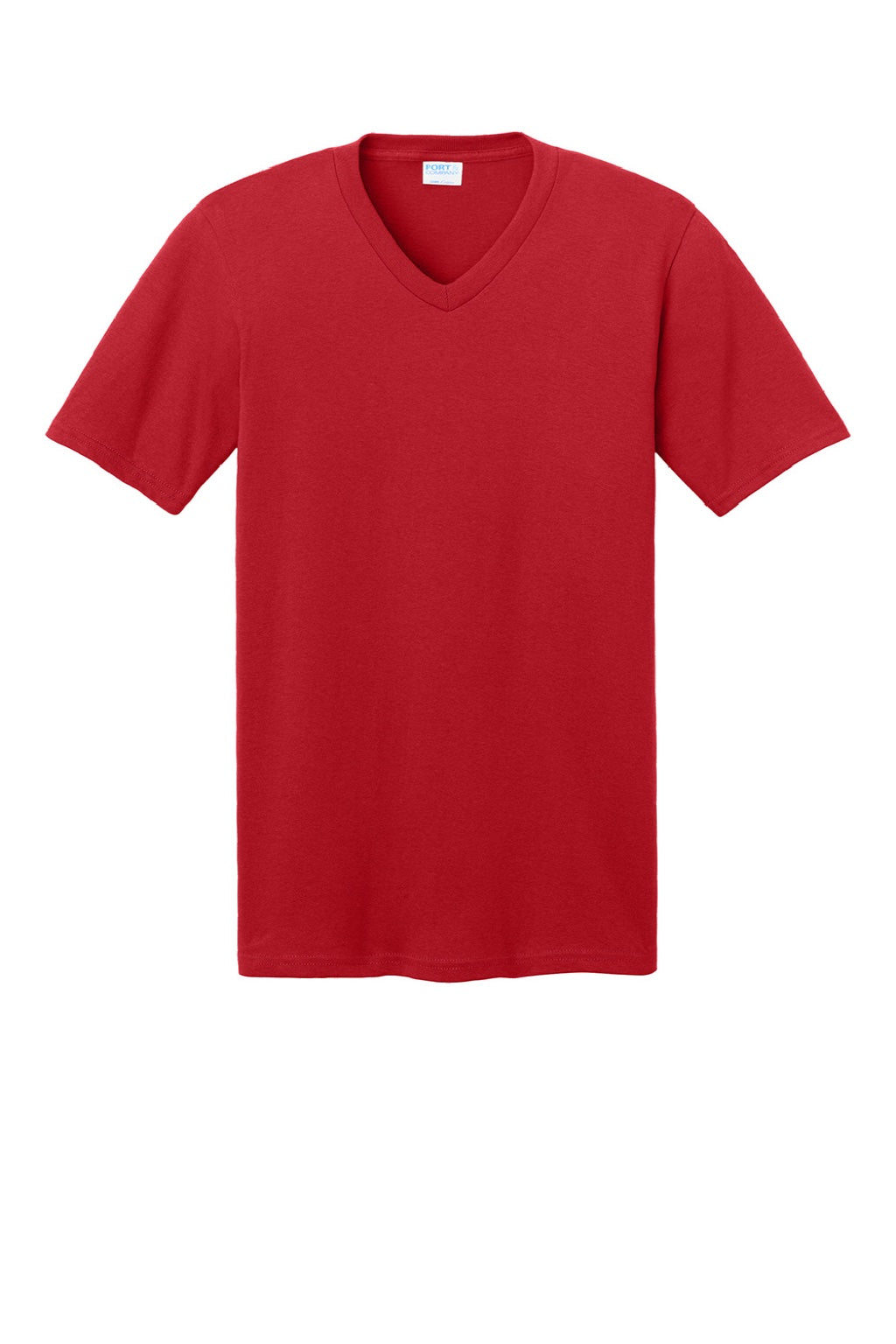 Port & Company PC54V Mens Core Short Sleeve V-Neck T-Shirt Red Flat Front