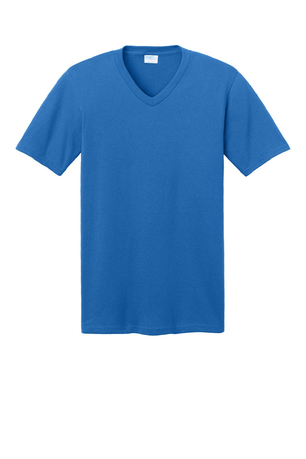 Port & Company PC54V Mens Core Short Sleeve V-Neck T-Shirt Royal Blue Flat Front