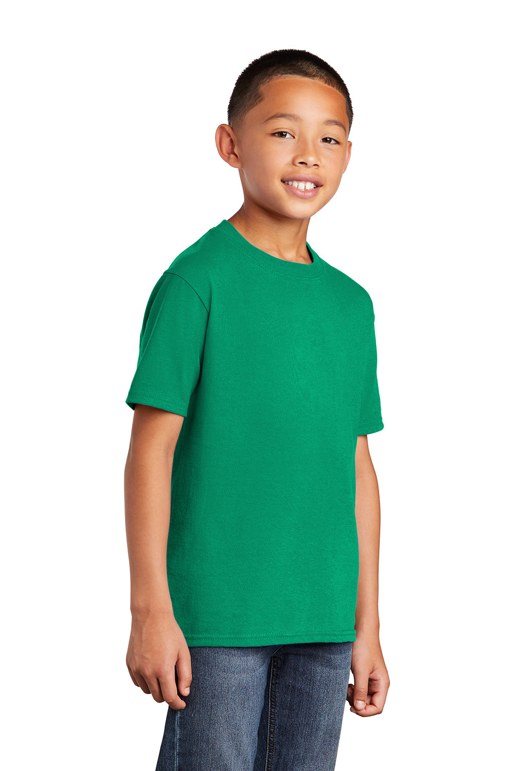 Port & Company PC54Y Youth Core Short Sleeve Crewneck T-Shirt Kelly Green Model 3q