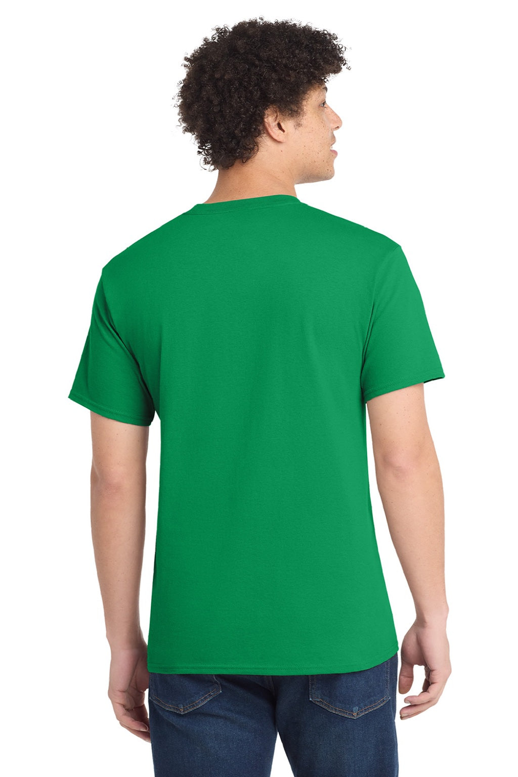 Port & Company PC54/PC54T Mens Core Short Sleeve Crewneck T-Shirt Athletic Kelly Green Model Back