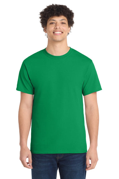 Port & Company PC54/PC54T Mens Core Short Sleeve Crewneck T-Shirt Athletic Kelly Green Model Front