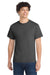 Port & Company PC54/PC54T Mens Core Short Sleeve Crewneck T-Shirt Heather Black Model Front