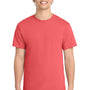 Port & Company Mens Core Short Sleeve Crewneck T-Shirt - Coral - NEW