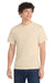 Port & Company PC54/PC54T Mens Core Short Sleeve Crewneck T-Shirt Cream Model Front