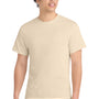 Port & Company Mens Core Short Sleeve Crewneck T-Shirt - Cream - NEW