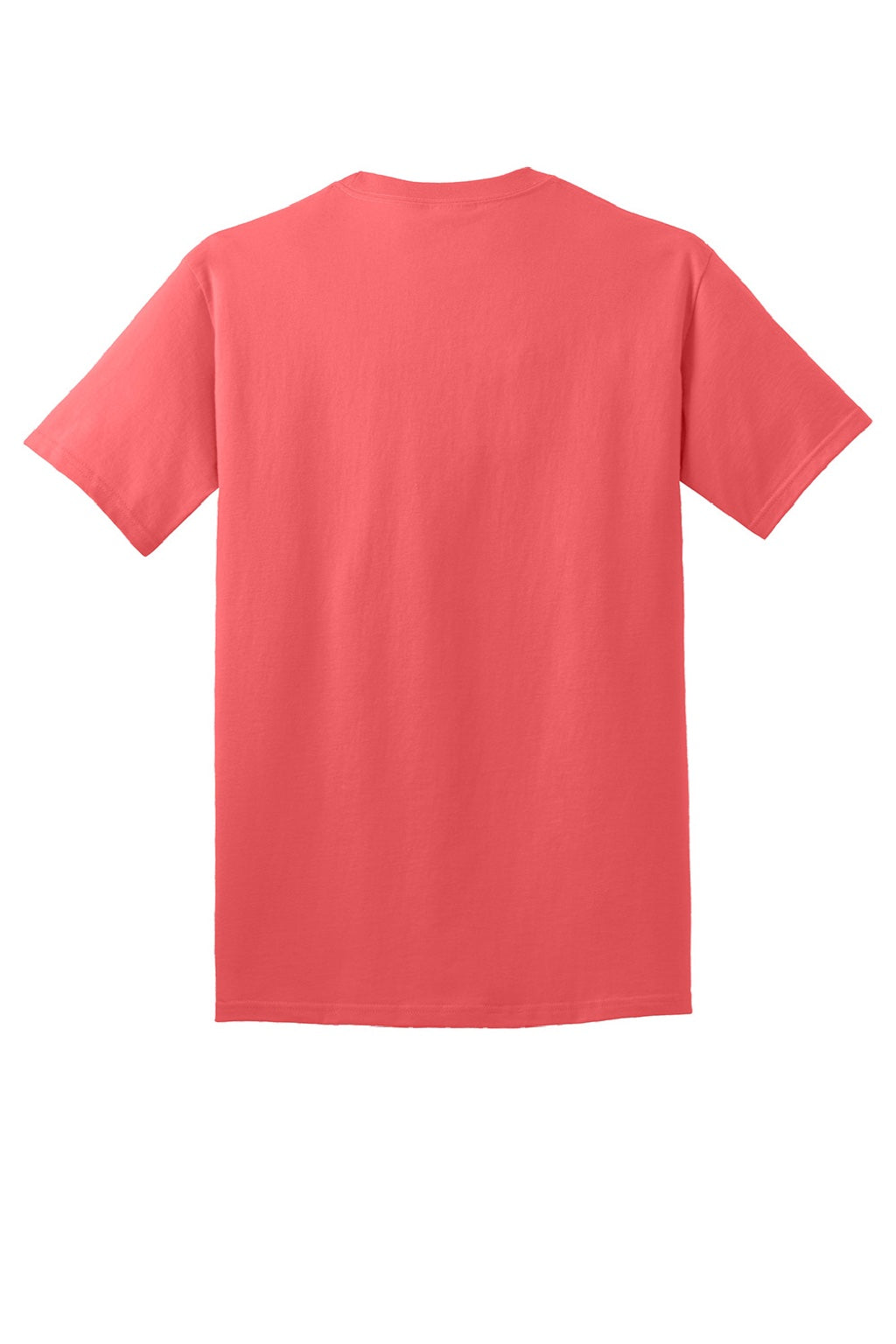 Port & Company PC54/PC54T Mens Core Short Sleeve Crewneck T-Shirt Coral Flat Back