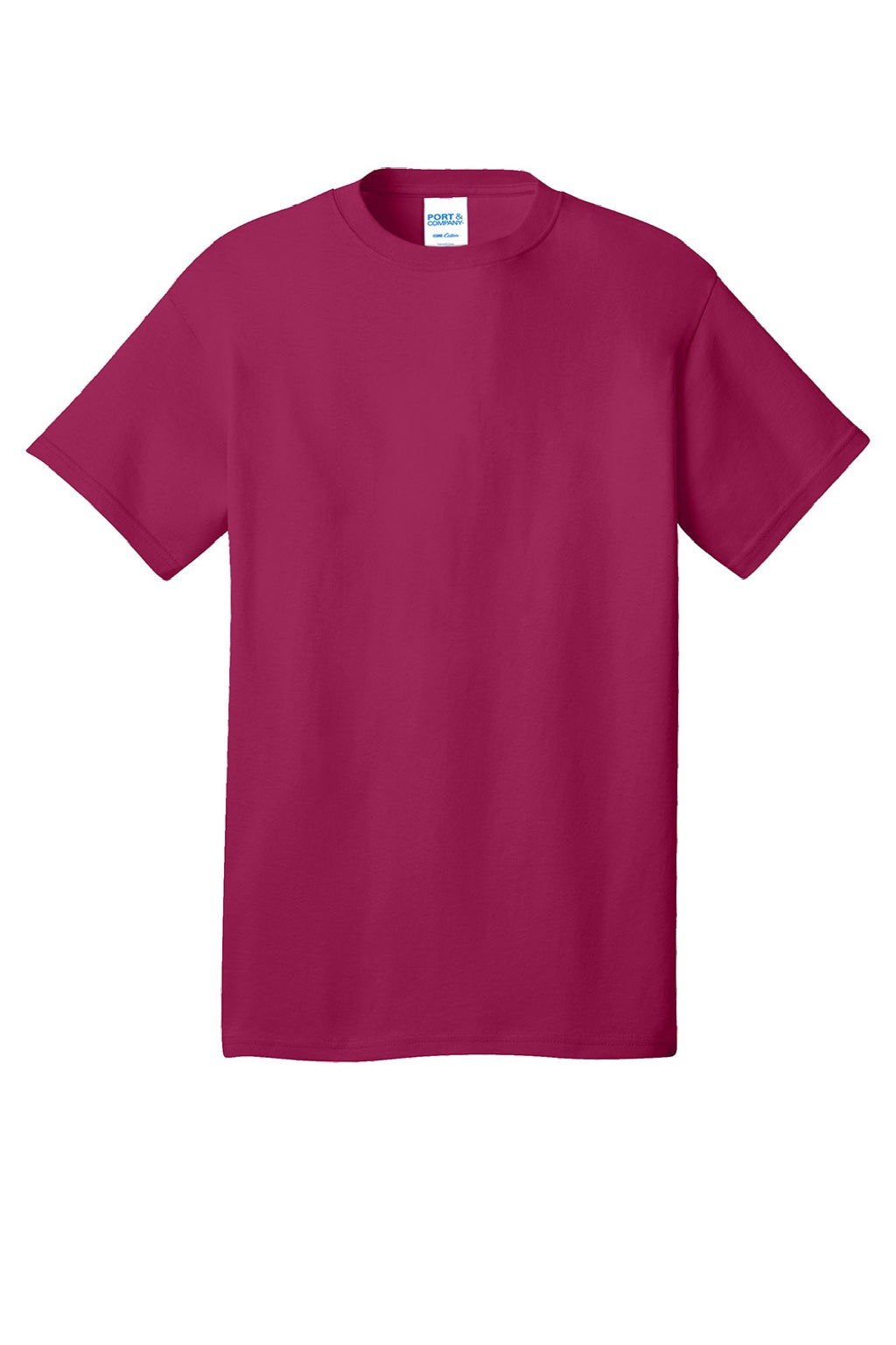 Port & Company PC54/PC54T Mens Core Short Sleeve Crewneck T-Shirt Flush Pink Flat Front