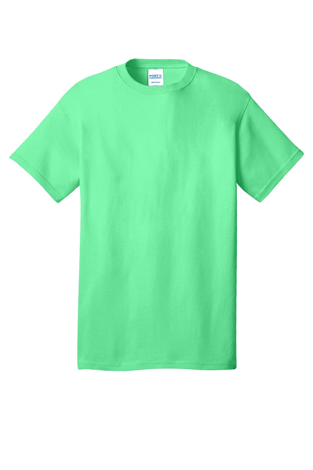 Port & Company PC54/PC54T Mens Core Short Sleeve Crewneck T-Shirt Jadeite Green Flat Front