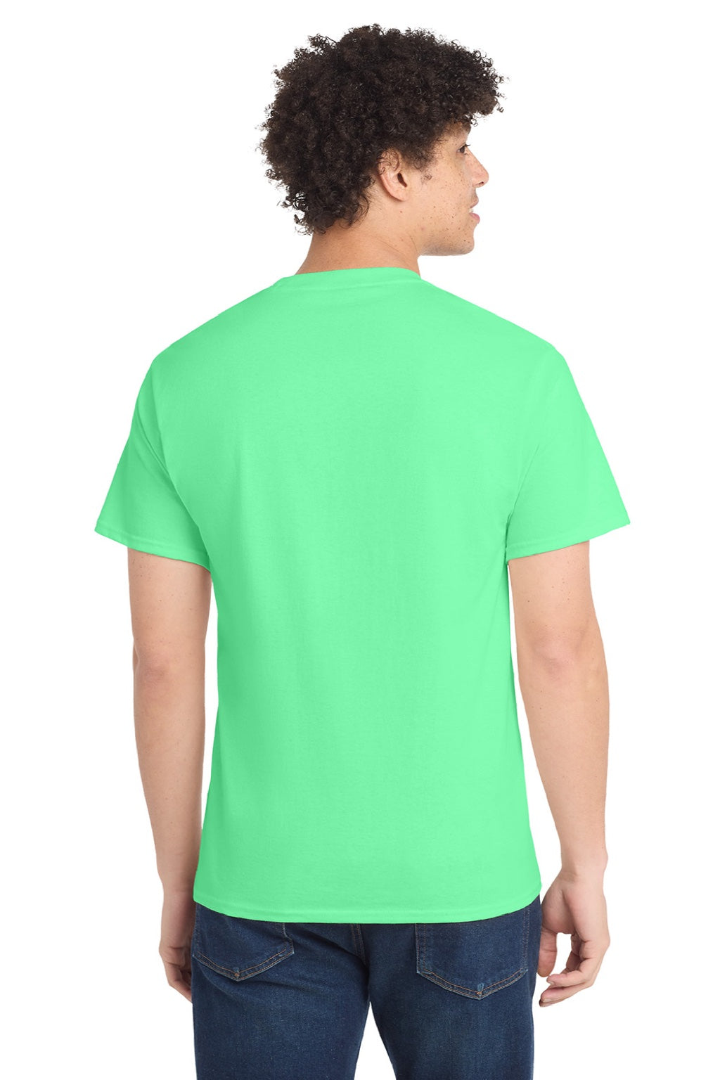 Port & Company PC54/PC54T Mens Core Short Sleeve Crewneck T-Shirt Jadeite Green Model Back