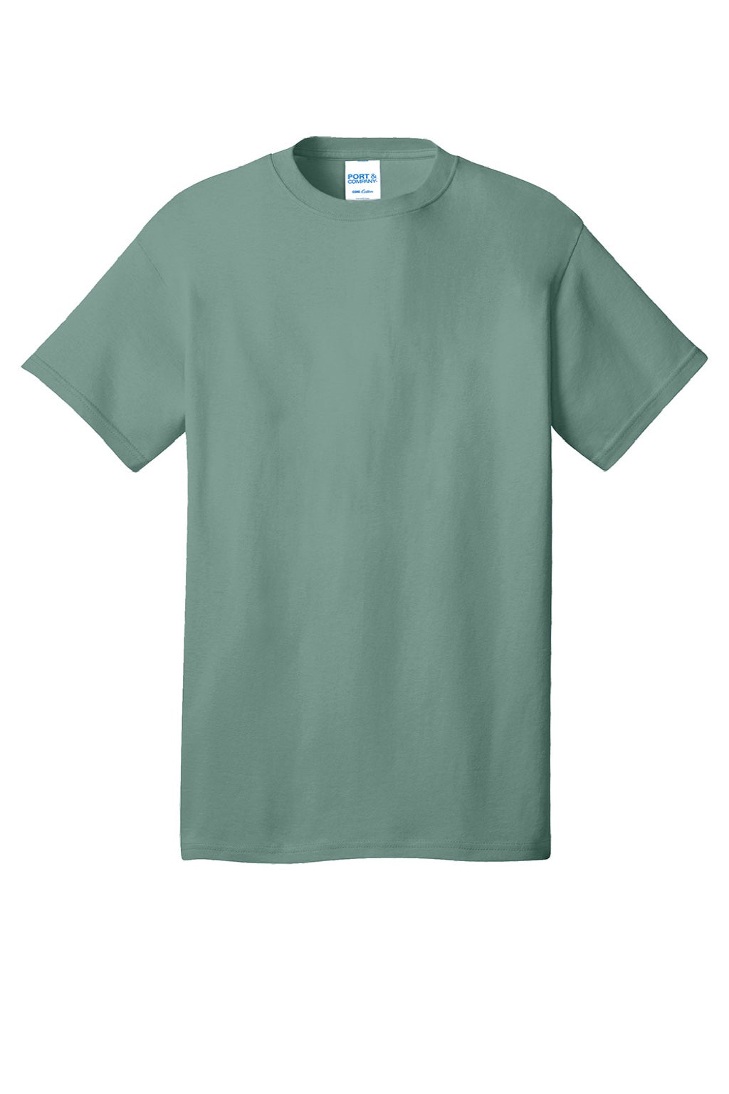 Port & Company PC54/PC54T Mens Core Short Sleeve Crewneck T-Shirt Laurel Green Flat Front