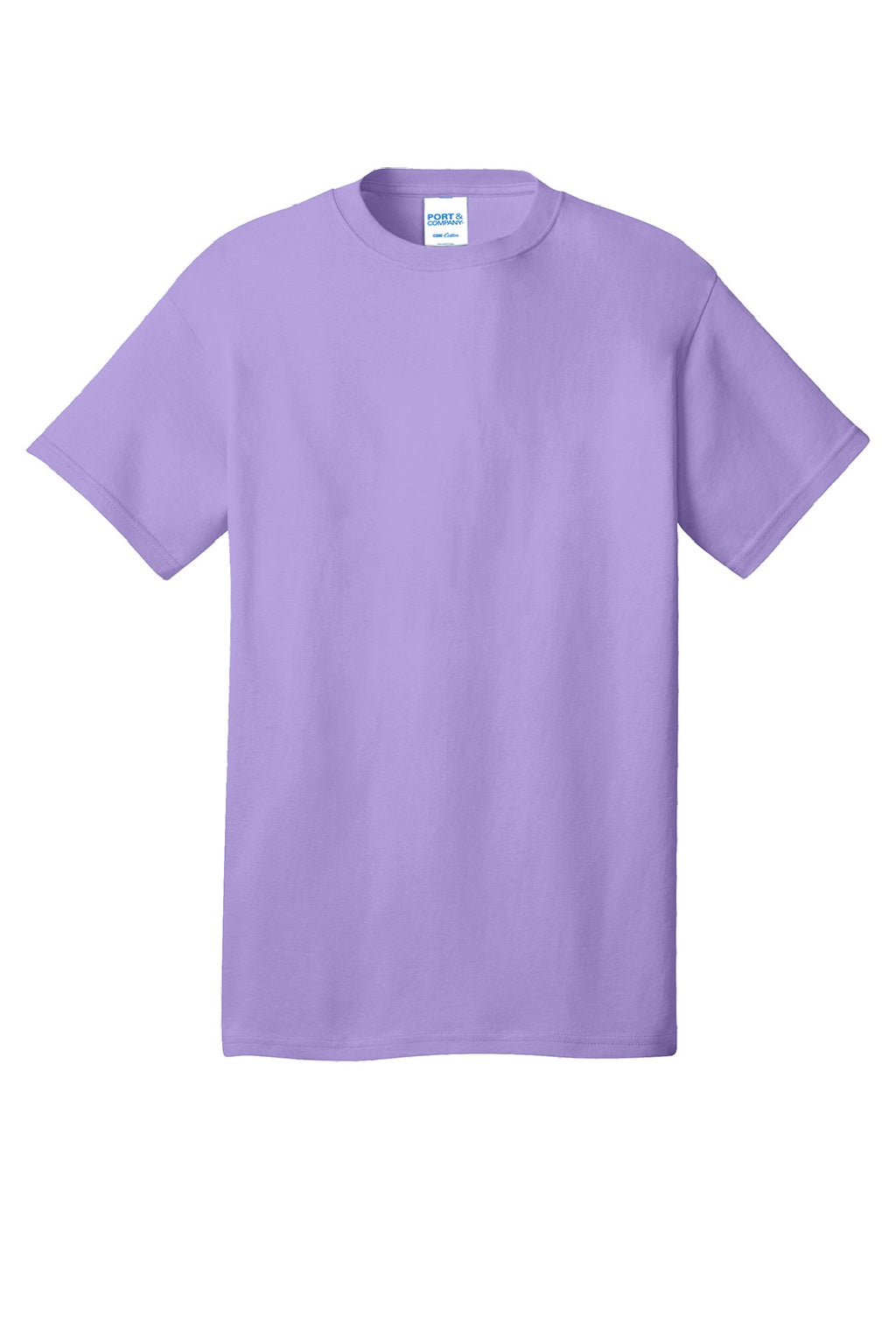 Port & Company PC54/PC54T Mens Core Short Sleeve Crewneck T-Shirt Lavender Purple Flat Front