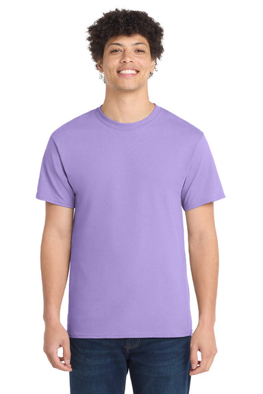 Port & Company PC54/PC54T Mens Core Short Sleeve Crewneck T-Shirt Lavender Purple Model Front