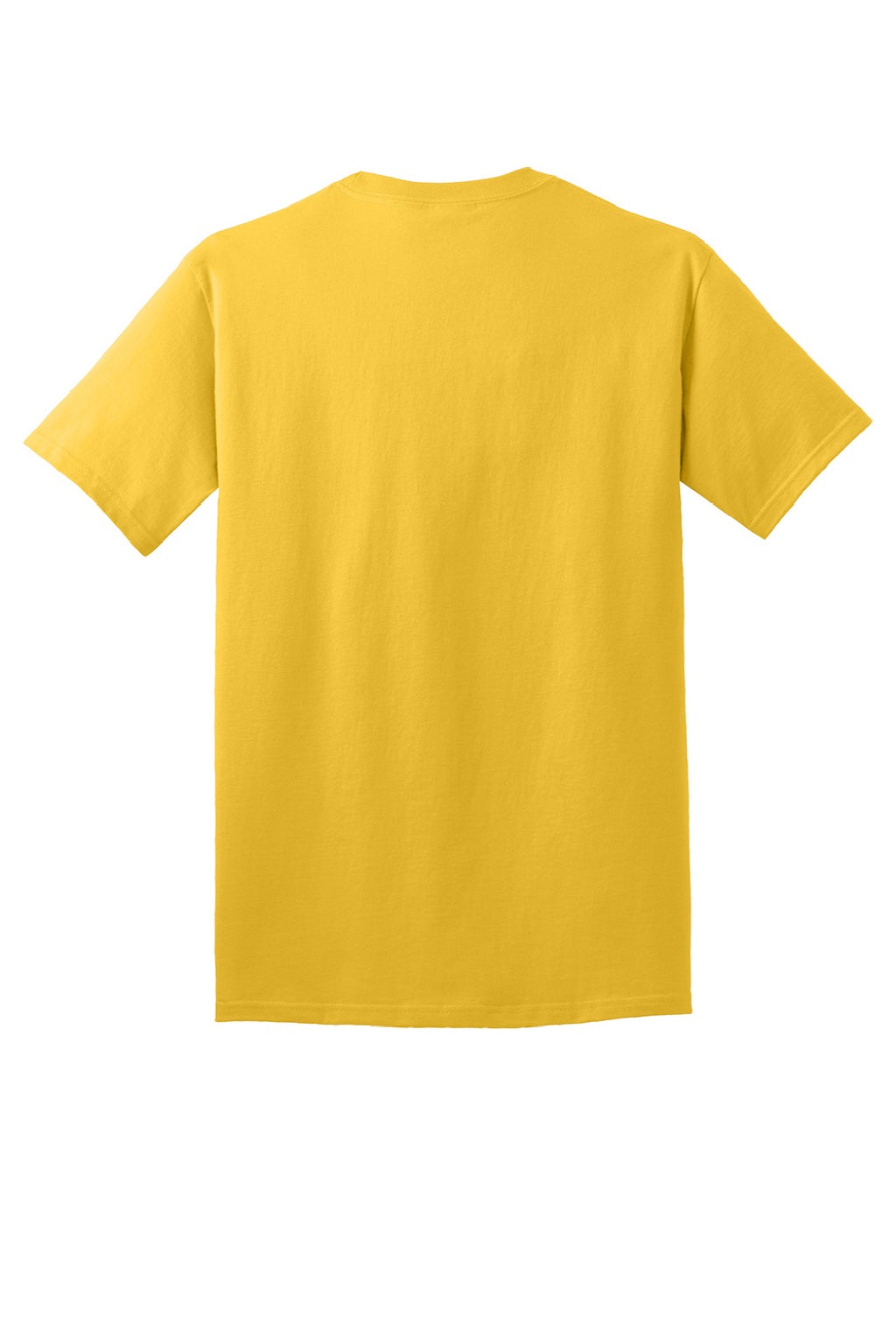 Port & Company PC54/PC54T Mens Core Short Sleeve Crewneck T-Shirt Lemon Yellow Flat Back