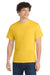 Port & Company PC54/PC54T Mens Core Short Sleeve Crewneck T-Shirt Lemon Yellow Model Front