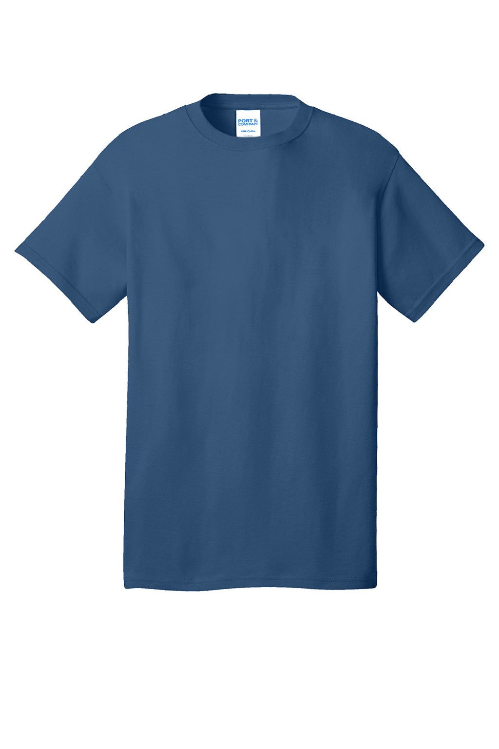 Port & Company PC54/PC54T Mens Core Short Sleeve Crewneck T-Shirt Neptune Blue Flat Front