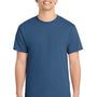 Port & Company Mens Core Short Sleeve Crewneck T-Shirt - Neptune Blue - NEW