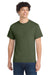 Port & Company PC54/PC54T Mens Core Short Sleeve Crewneck T-Shirt Heather Olive Drab Green Model Front