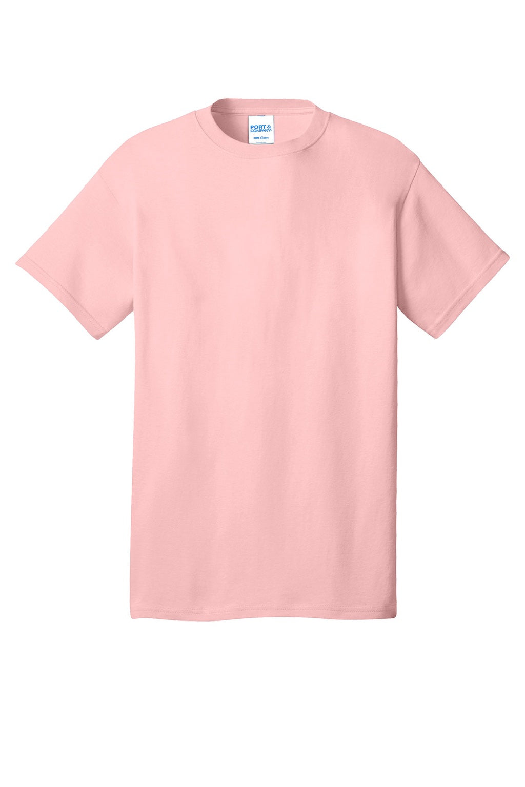 Port & Company PC54/PC54T Mens Core Short Sleeve Crewneck T-Shirt Pale Blush Pink Flat Front