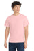 Port & Company PC54/PC54T Mens Core Short Sleeve Crewneck T-Shirt Pale Blush Pink Model Front
