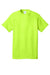 Port & Company PC54/PC54T Mens Core Short Sleeve Crewneck T-Shirt Safety Green Flat Front