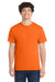 Port & Company PC54/PC54T Mens Core Short Sleeve Crewneck T-Shirt Safety Orange Model Front