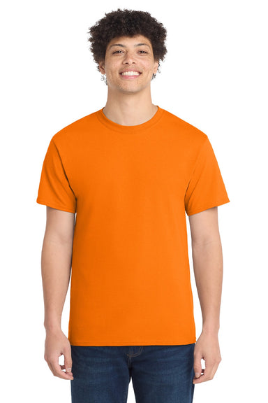 Port & Company PC54/PC54T Mens Core Short Sleeve Crewneck T-Shirt Tennessee Orange Model Front