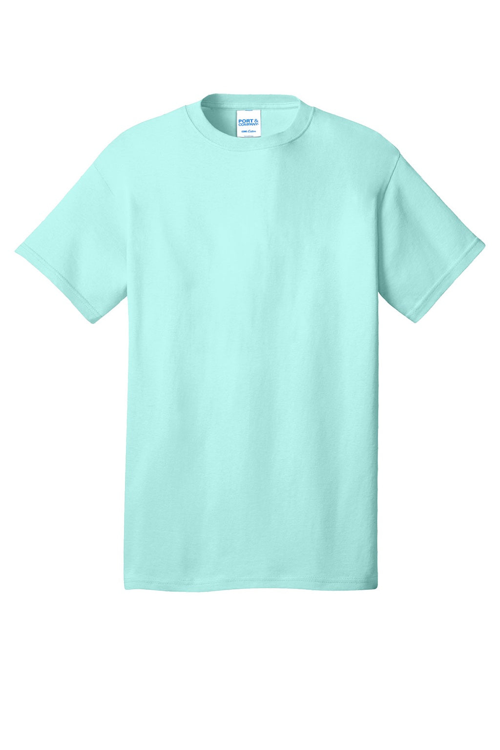 Port & Company PC54/PC54T Mens Core Short Sleeve Crewneck T-Shirt True Celadon Blue Flat Front