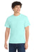 Port & Company PC54/PC54T Mens Core Short Sleeve Crewneck T-Shirt True Celadon Blue Model Front