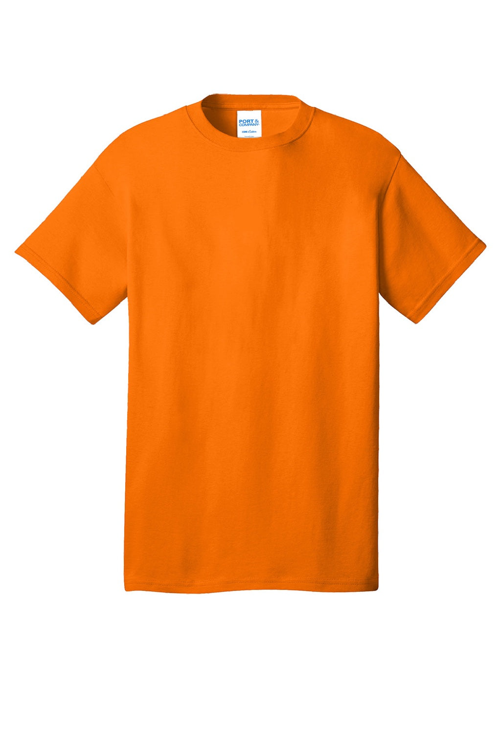 Port & Company PC54/PC54T Mens Core Short Sleeve Crewneck T-Shirt Tennessee Orange Flat Front