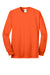 Port & Company PC55LS/PC55LST Mens Core Long Sleeve Crewneck T-Shirt Safety Orange Flat Front