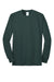 Port & Company PC55LS/PC55LST Mens Core Long Sleeve Crewneck T-Shirt Dark Green Flat Front